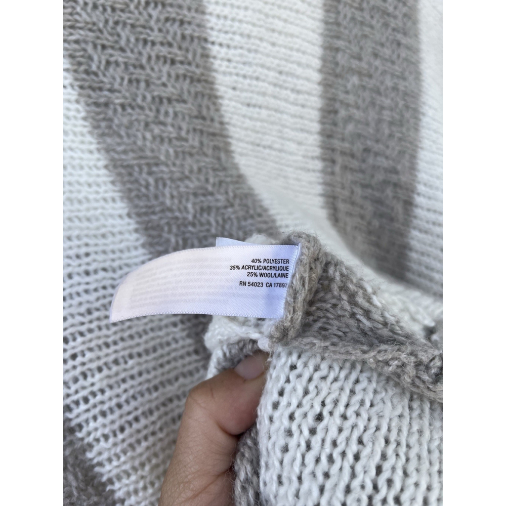 Old Navy Wool Blend Striped Cowl Neck Sweater Poncho size M/L | Cozy Knit - Picture 8 of 16